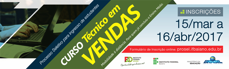 80 vagas para curso técnico em vendas no Municipio de Mucuri